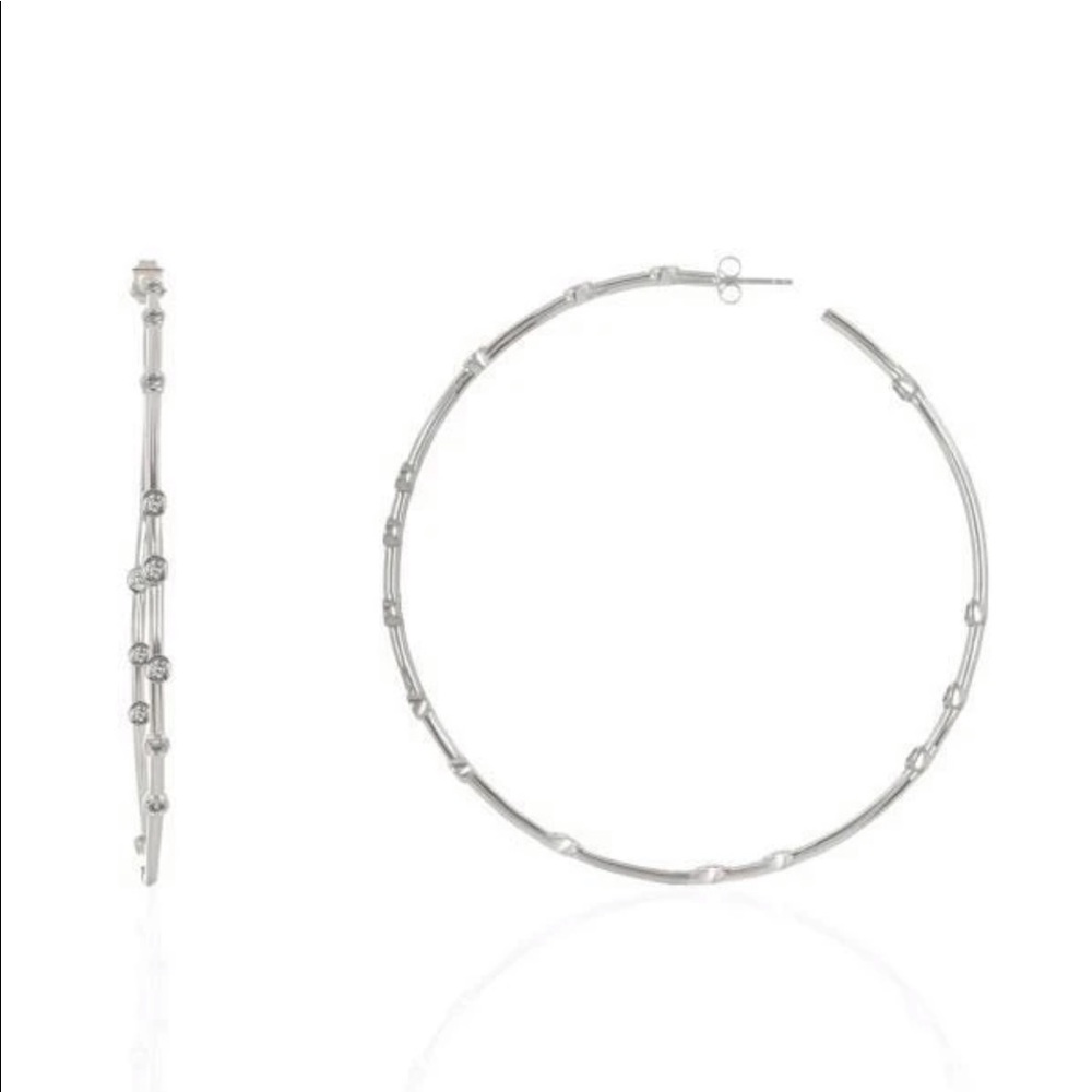 Melinda Maria Big A** Hoops 4” Silver